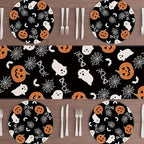 XCHI Boo Spooky Ghost Pumpkin Halloween Round Placemats Set of 4 Table Mats Table Decorations 14x14 Inch
