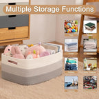 Large Storage Basket for Organizing, Woven Rope Basket for Shelves, Closet Organizer Bins for Clothes, Blanket, Toys, Baby Nursery Storage, 17.7" x 13" x 7.87", 3 Packs Gradient Grey