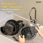 iBorn Bird Feeders for Outdoors, All Metal Mesh Tube, Holding Bird Seed for Outside Feeders,18cm Large Roof, Black, 2.8lb(Seed is not Included)