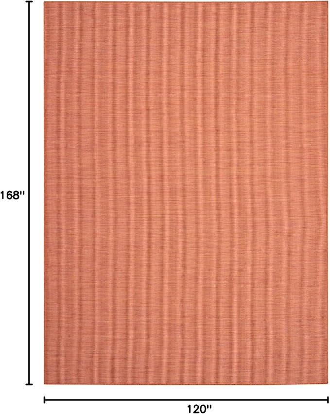 Nourison Home Positano Indoor/Outdoor Terracotta 10' x 14' Area Rug, Easy Cleaning, Non Shedding, Bed Room, Living Room, Dining Room, Backyard, Deck, Patio (10x14)