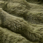 Lotus Karen Faux Fur Blanket Dark Green - Big Bubble Rabbit Fluff King Blankets for The Bed,Softest Fluffy Fuzzy Cozy Blanket,Thick Furry Plush Shaggy Warm Blankets for Women,108x90 Inches