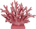 5.8" H Pink Coral Decor - Resin Coral Statue, Nautical Decor for Home, Bedroom, Bathroom, Living Room, Ocean Themed Cabinet Shelf Tabletop Decoration