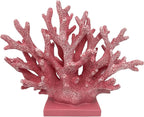 5.8" H Pink Coral Decor - Resin Coral Statue, Nautical Decor for Home, Bedroom, Bathroom, Living Room, Ocean Themed Cabinet Shelf Tabletop Decoration