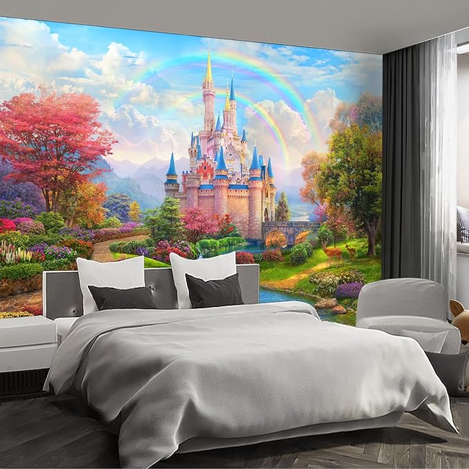 Castle Wall murals Peel and Stick Wallpaper for Bedroom Nursery Room - 58"x86"