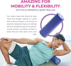 Recovery Foam Roller - High Density Travel Foam Roller for Muscle Massage and Deep Tissue Relief - Compact and Portable for Exercise, Travel, and Fitness - 12"x4", Purple