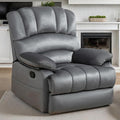 Luxlen Manual Recliner Chair, Reclining Chair with Overstuffed Armrest and Backrest, Living Room Single Sofa Recliners,Light Grey