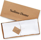 Solino Home Linen White Table Runner 132 Inches Long - 100% Pure Linen Extra Long Table Runner 14 x 132 Inch for Fall, Autumn, Halloween, Thanksgiving - Fete