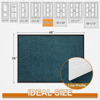 Mibao Front Door Mat, Dirt Trapper Welcome Mat for Outdoor Indoor, Non-Slip Waterproof Doormat, Durable Machine Washable Low Profile Entry Rug for Back Door Outside Patio Porch, 48" x 36", Blue