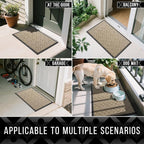 Yimobra Front Door Mat Outdoor Indoor 60x37, All-Season, All-Weather, Heavy Duty Welcome Door Mats Outside Entrance, Non Slip Porch Patio Entrance Mat, Light Beige