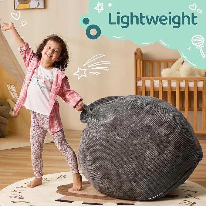 Bean Bag Chairs Teardrop Bean Bag Chair Beanbag Chair with Memory Foam Filled Machine Washable Cover for Living Room, Bedroom (Small,Grey)