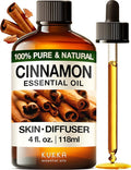 Kukka Cinnamon Essential Oil for Skin & Diffuser - 4 Fl Oz - 100% Pure Natural Cinnamon Oil, Aromatherapy and Candles & Soap Making Scent DIY