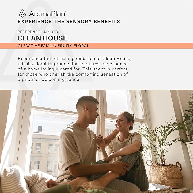 Aromaplan Scents, Clean Smelling Essential Oils, Clean House (5 Fl Oz /148ml) 2 Pack-Fresh Scent Essential Oil for Diffuser, USA Fragrance, Bigger Bottle, Bolder Aroma & Longer Lasting
