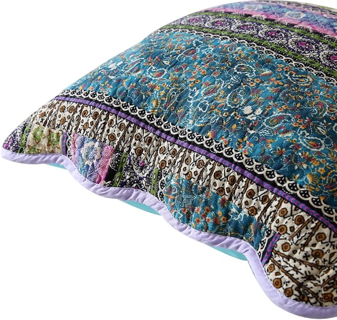 NEWLAKE Striped Jacquard Style Cotton Throw Pillow Covers (2 Pieces, 18X18 Inch)