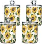 Sunflower 2PC Airtight Transparent Plastic Storage Jar, Food Storage Container Glass, Can Store Candy, Salt, Coffee Beans, With lid, Easy To Use