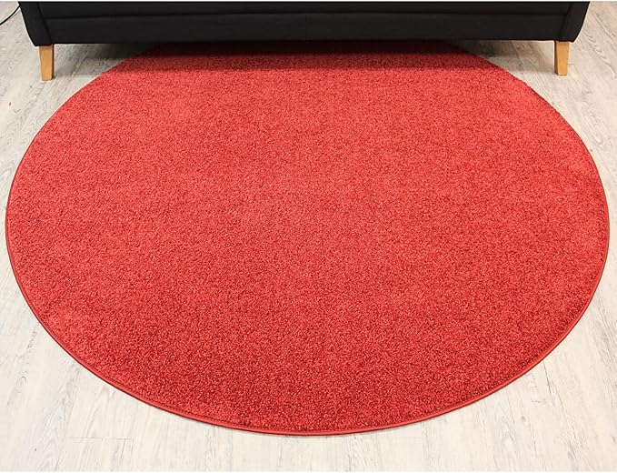 KOECKRITZ Soft and Colorful Kids Classroom Area Rugs (Passes Flammability Pill Test) Many Sizes and Bright Colors to Select from (12' Round, Fire Engine)