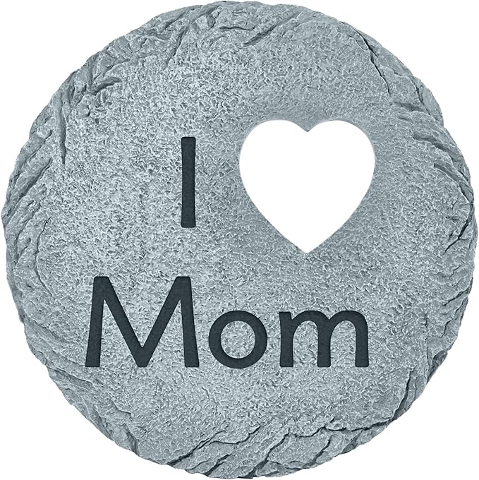 Let's Make Memories Personalized Garden Stone - Resin - Custom Garden Décor - Round Stone with Heart Cutout - for Dad - for Father's Day