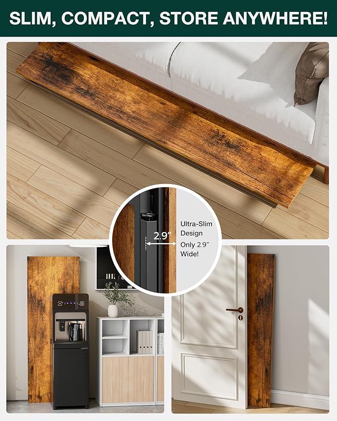 Frylr Small Folding Computer Desk – Portable 55.1 Inch Foldable Laptop Table, Collapsible and Compact for Easy and Fast Setup, Lightweight for Small Spaces, Home Craft and Study Use, Rustic Brown