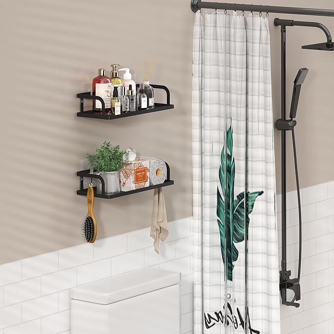 PUSDON Metal Wall Hanging Basket 2 Packs DIY Suitable for Multiple Scenes - Black Hollowout 12.6in