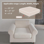 Couch Cushion Covers for Sectional Sofa, Stretch Soft Sofa Slipcovers Washable Wear-Resistant Universal Furniture Protector for Living Room(1 Piece Chair Cover, Ivory)