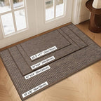 LEKEEPGO Door Mat 36"x59", Non Slip Door Mat Indoor Entrance, Rubber Backing Front Indoor Door Mats Washable Absorbent Low-Profile Doormat Entryway Entry Resist Dirt Inside Door Mats, Brown
