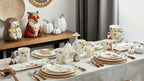 Bico Woodland Critters Dinner Plates Set of 4, 11 Inch Large Ceramic Plates for Pasta, Steak, Stylish Serving Dishes, Microwave and Dishwasher Safe, Gift for Housewarming and Thanksgiving