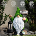 Garden Gnomes Outdoor with LED Solar Light - 11’’ Funny Gnome Decorations/ ornaments for Home/Yard/Patio Solar Lantern Garden Statues - Decor -Deals/clearance - Housewarming/Birthday Gifts