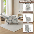 UIXE Floral Pushback Recliner Chair, Fabric Upholstered Armchair Push Back Accent Chair for Living Room, Rivet Trim Club Chair Home Theater Single Sofa Reading Seat - Bird
