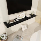 Black Floating Shelves 55 Inch Long, 12 Inch Deep Floating Shelves for Wall, 55 x 9 Large Floating Shelf for Fireplace Mantel, 2" Thicked Wall Shelves for Living Room, Bedroom Storage, 1 Pack