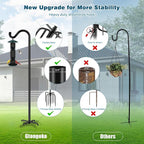Gtongoko 92 Inch 2 Pack Bird Feeder Poles for Outdoors Heavy Duty, Shepherds Hooks for Outdoor, Hummingbird Feeder Stand, Adjustable Hanger for Plant, Lights, Lanterns Wedding Decor with 7 Prongs Base