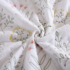 MarCielo 3-Piece 100% Cotton Oversized Bedspread Lightweight Quilt Coverlet Embroidery Farmhouse Bedding Set(TL Floral White,Oversized King (118"x106"))