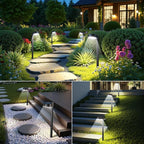 8 Pack Solar Pathway Lights Outdoor, 12 Brighter LED Solar Lights Outdoor Waterproof, Up to 12 Hrs Modern Path Light for Yard Garden Walkway Driveway Lawn, Cool White