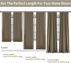 RAIN CITY 100 Inch Long Linen Blended Blackout Curtains 2 Panels Set,Custom Length Back Tab Drapes with Hooks, Grey Backing Linen Window Curtains for Living Room Bedroom,50x100 in Long,Linen