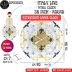 The Gears Clock Wall Clock Italy Collection with Moving Gears (Tramonti, 36 inch Round)