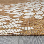 Beverly Rug Outdoor Rug 5x7 Modern Exotic Tropical Leaf Area Rugs for Indoor and Outdoor Patio Deck Porch Garden Water Resistant Washable Outside Carpet (5 x 7 Wooden)
