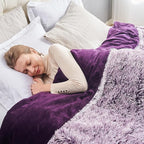 GONAAP Fuzzy Faux Fur Throw Blanket Queen Size Frosty Purple Super Soft Cozy Plush Fuzzy Shaggy Blanket for Couch Sofa Bed (Frosty Purple, Queen(90"x90"))