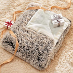 GONAAP Fuzzy Faux Fur Throw Blanket Twin Size Frosty Brown Super Soft Cozy Plush Fuzzy Shaggy Blanket for Couch Sofa Bed (Frosty Brown, Twin(60"x80"))