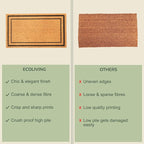 Welcome Doormats, Natural Coco Coir Mats with Non-Slip PVC Backing, Indoor Outdoor Mats for Home & Office, Floor Mats for Door Decor, Plain Entry Mat with Border, Beige & Black, 30"x17"