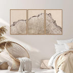 SIGNINART Large Tree Ring Framed Canvas Wall Art Set, Rustic Beige Nature Wooden Wall Decor, Neutral Wood Stump Artwork, Modern Art Prints for Bedroom Living Room Office 16"x24"x3