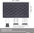 BEQHAUSE Dirt Trapper Door Mat 36" x 60", Doormat Non-Slip Entryway Rugs Washable, Dog Door Mat Stain Resistant and Absorbent Welcome Floor Mat for Front Back Door, Muddy Wet Shoes & Paws, Dark Grey
