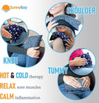 SunnyBay Small Microwave Heating Pad, Microwavable Versatile Cold/Heated Neck and Shoulder Wrap for Back Pain and More, Moist Heat Cotton-Fleece Pad, 6x11 Inches, Blue Star and Royal Flower, Pack of 2