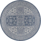 Keen Home Design Terrace Outdoor Round Rug - 5ft Round Washable Indoor/Outdoor Rug for Patio, Kitchen, Balcony, Beach, Garden, Deck and Porch, Size: 5'3" Round