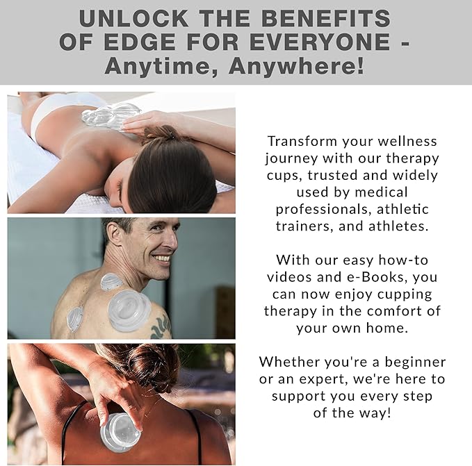 8 Edge Cups Silicone Cupping Therapy Set Professional Massage Cupping Cups for Cupping Therapy Cupping Kit for Massage, Myofascial Release, Cellulite Reduction (Lure Clear)