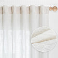 MYSKY HOME Short Curtains for Bedroom Small Windows, Light Filtering Sheer Drapes Boho Decor Country Style Kitchen Bathroom Panels Set, Light Filtering Privacy Blind, 50x54, Natural, 2 Pieces