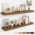 fuqing Floating Shelves for Wall, Bathroom Shelf Wall Mounted for Storage, Shelves with Invisible Bracket for Bedroom, Kitchen, Living Room, Farmhouse Small Book Shelf, 40 Inch Set of 2, Rustic Brown
