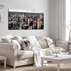 Nachic Wall Black and White Chicago Canvas Print Art Modern Chicago Downtown at Sunset Pictures Painting Modern Cityscape Giclee Artwork for Home Office Living Room Bedroom Decoration 24x48Inches