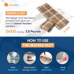 SunnyBay Extra Large Microwave Heating Pad, Microwavable Heavy Weighted Full Body Moist Hot Pack and Washable Fleece Cover, 10x24 Inches, 2.8 lbs (London)