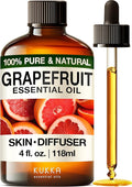 Kukka Grapefruit Essential Oil for Skin - 4 Fl Oz - 100% Natural Aromatherapy Grapefruit Oil for Diffuser & Hair - Soap Making Scent & DIY