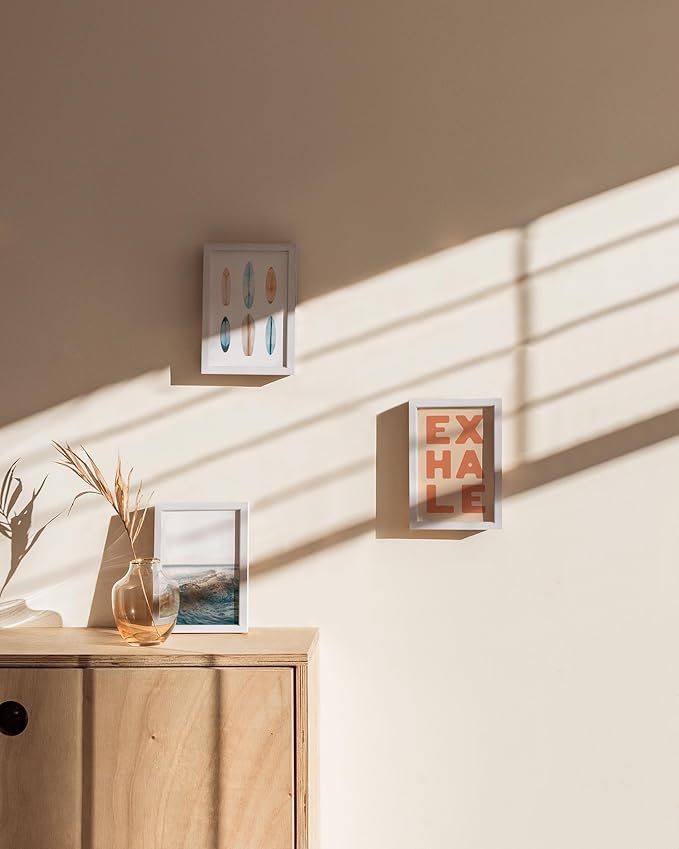 HAUS AND HUES 4x6 White Metal Picture Frames - White 4X6 Photo Frames - Features Premium Aluminum, Vertical Hanging, Easel Back for Tabletop, Home, Office (4x6 in, White, Set of 3)