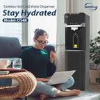iSpring Bottleless Water Dispenser with Built-in 4-Stage Filtration, Hot/Cold/Room Temp, Self Cleaning, Stainless Steel, Model: DS4B