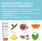 Himalaya Botanique Whitening + Hydroxyapatite Toothpaste, Peppermint - Nano Hydroxyapatite to Support Remineralization and Restore Enamel, Appropriate for Sensitive Teeth - Gluten Free, 4 oz, 4 Pack